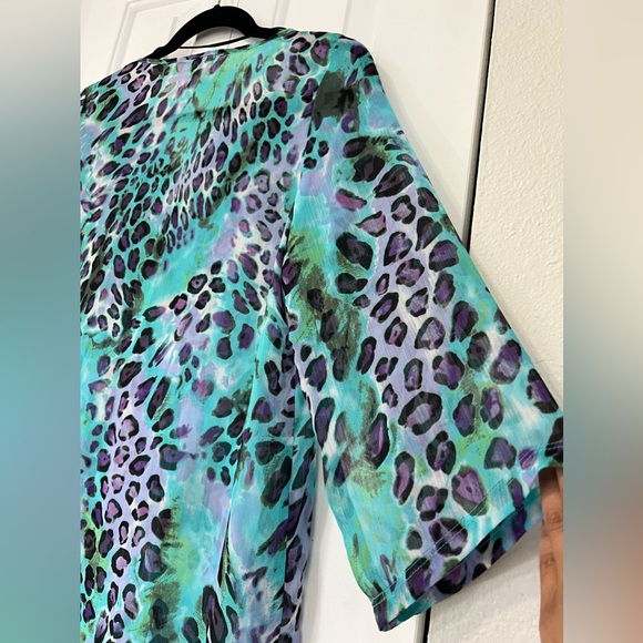 ONE WORLD Beach Cover-Up Size WOMENS Small V-Neck 3/4 Sleeve - Picture 9 of 17